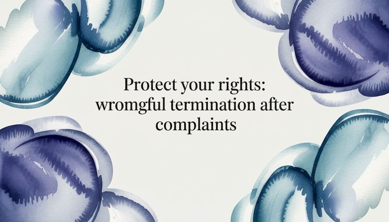 Protect your rights: wrongful termination after complaints